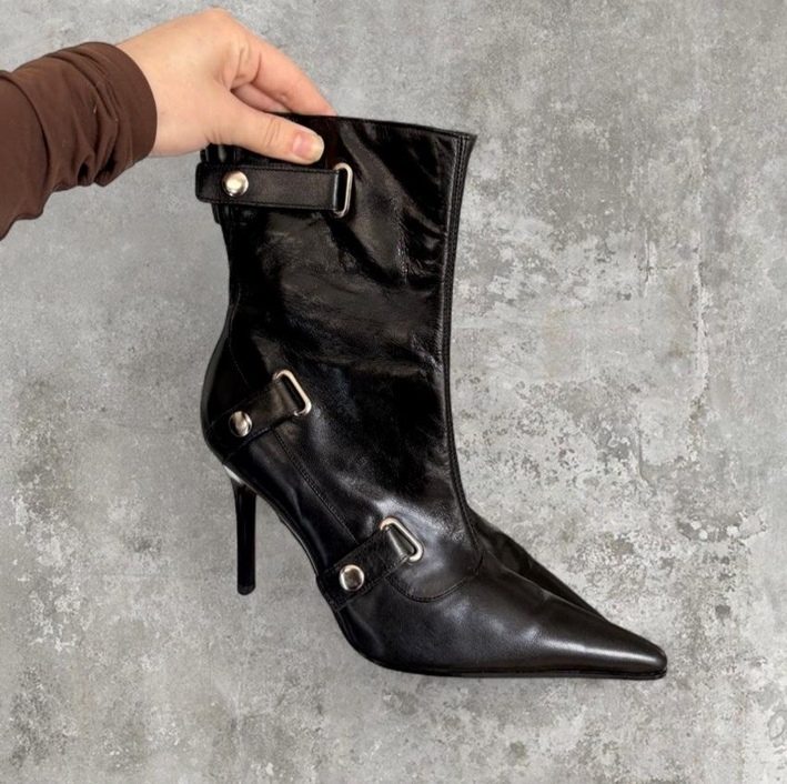 Black Patent Ankle Boots
