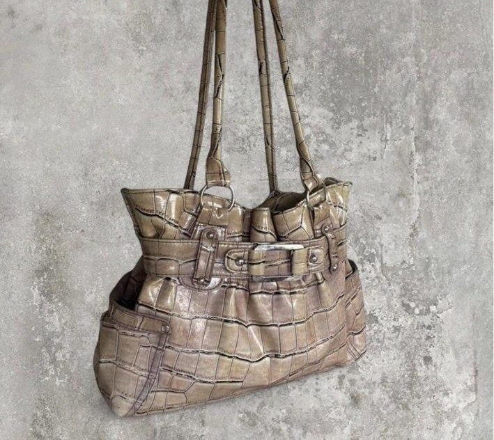 Croc Belted Tote