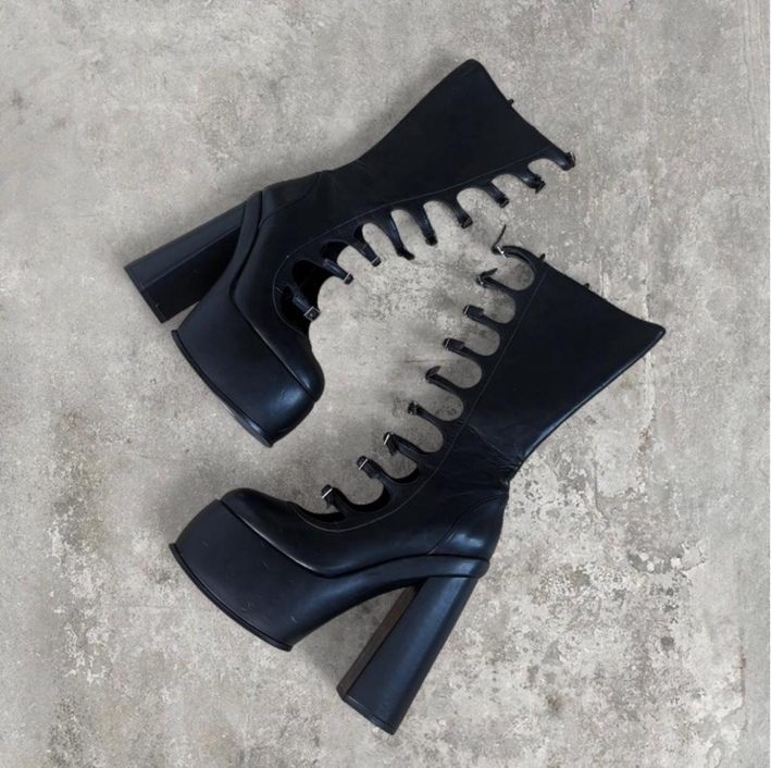 Platform Lace-Front Boots