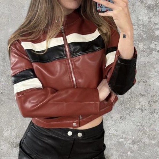 Striped Racing Moto Jacket