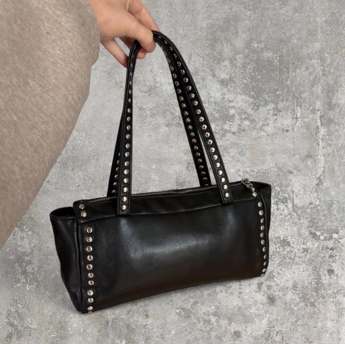 Studded Baguette Bag